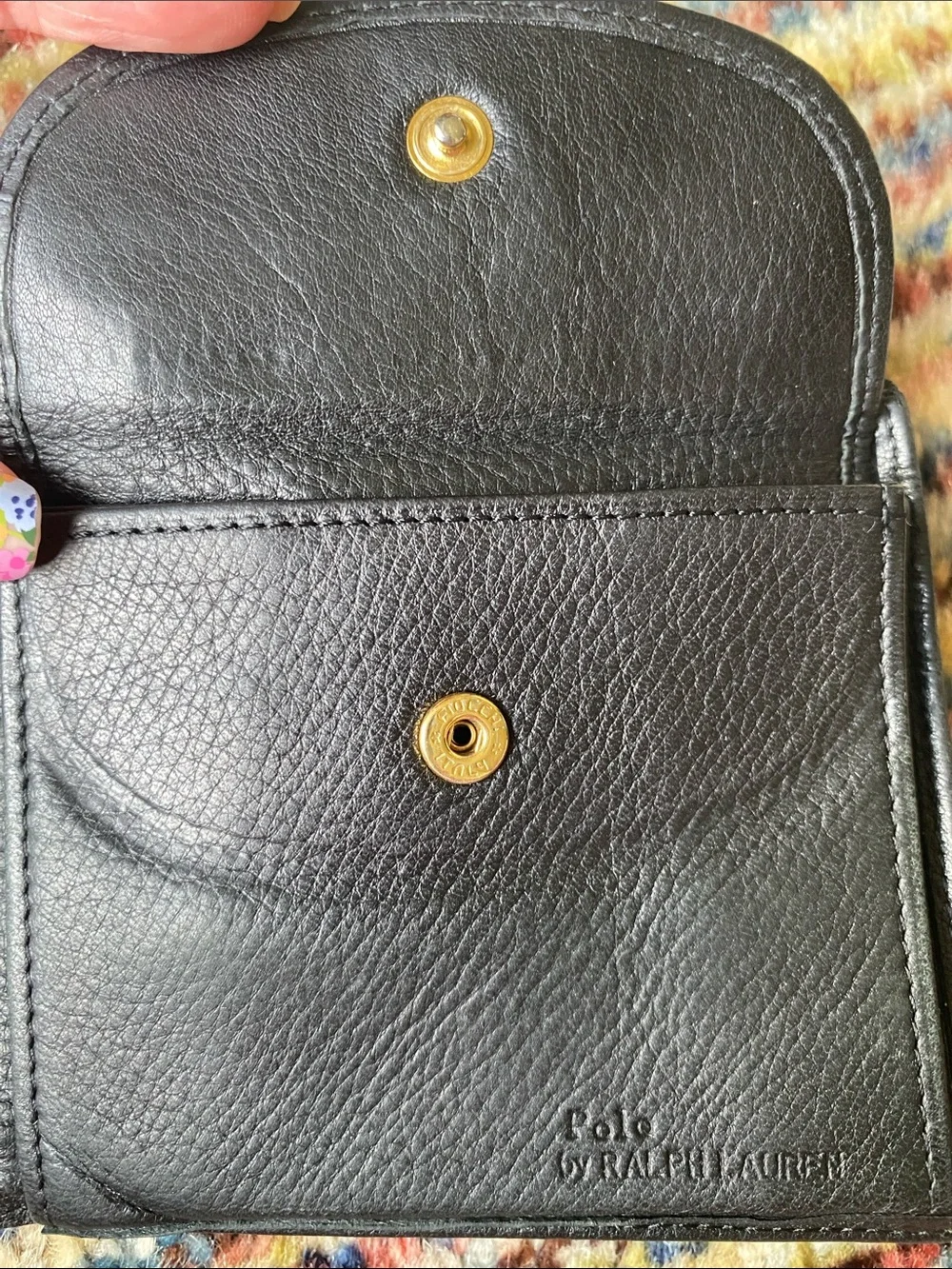 Polo Ralph Lauren black leather bifold wallet